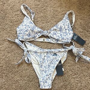 Blue Floral Bikini Set